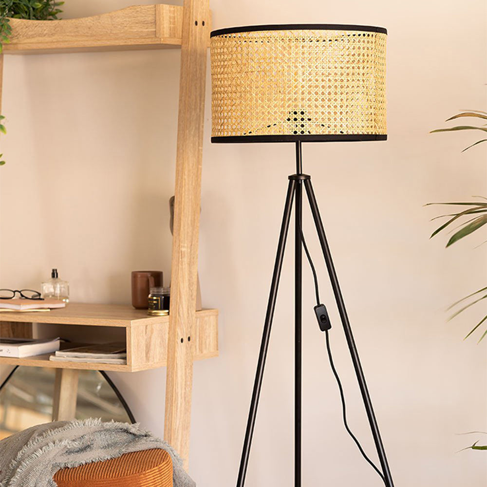 Ritta Moderna Diseño Metal/Rota LED Lámpara de Pie Madera