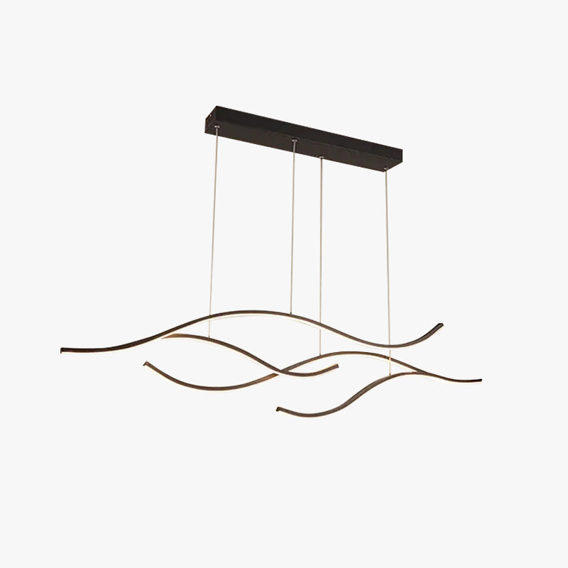 Louise Lámpara Colgante Moderna de Diseño, Multi-curved, Lineal, Metal