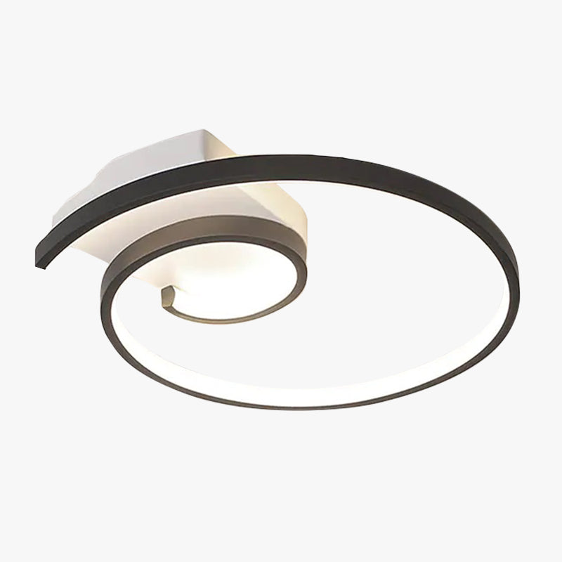Louise Moderna Espiral Metal LED Lámpara de Techo Negra/Blanca