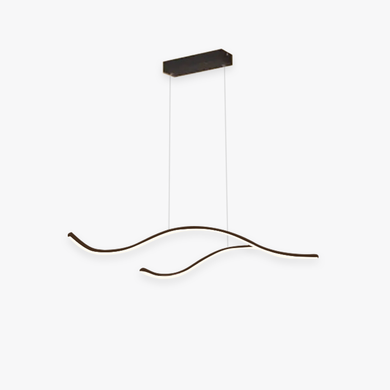 Louise Diseño Lineal Metal Lámpara Colgante, Negra/Dorada