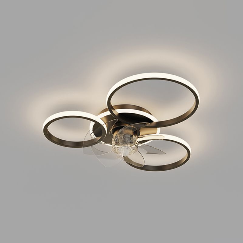 Arisha Ventilador de techo con Luz sin aspas 2/3/4/5 Anillos, Oro&Negro, Motor dc, ∅46CM/56CM/61CM/80CM