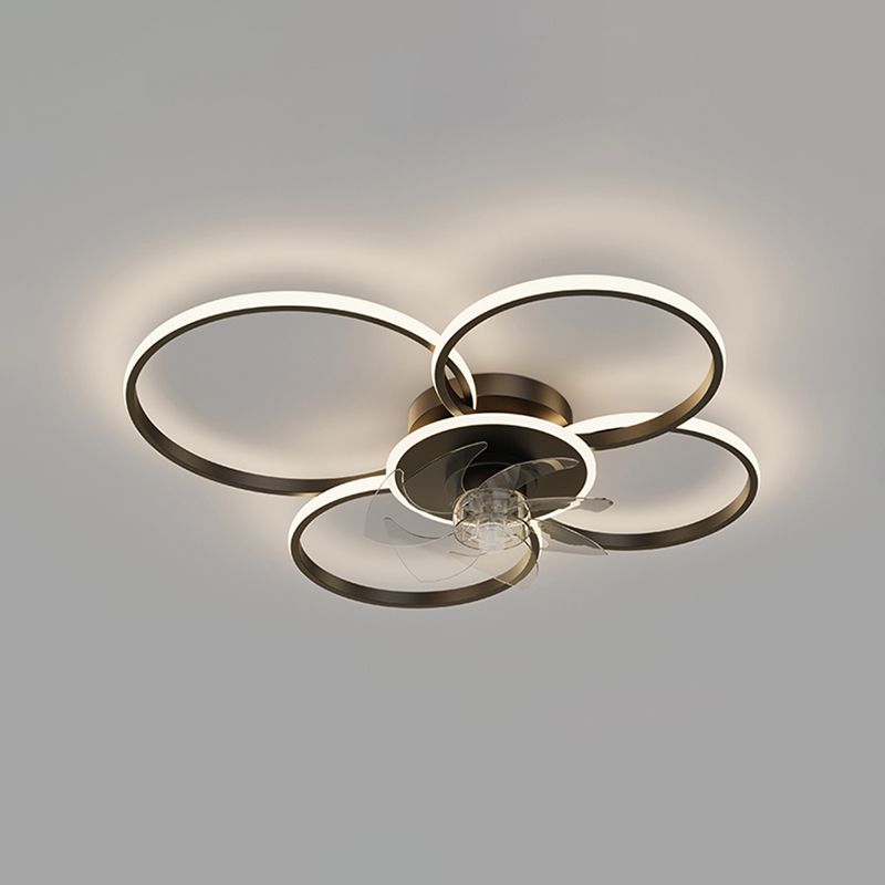 Arisha Ventilador de techo con Luz sin aspas 2/3/4/5 Anillos, Oro&Negro, Motor dc, ∅46CM/56CM/61CM/80CM