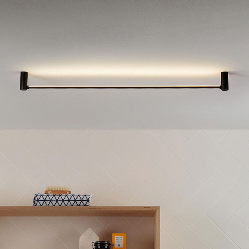 Edge Moderna Minimalista Lineal Metal Lámpara Colgante Negro