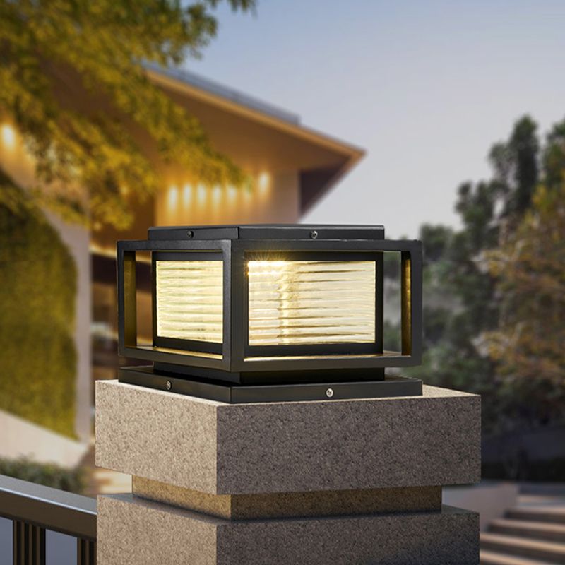 Riley Lámpara Exterior Moderno LED Cubo Metal Vidrio Patio