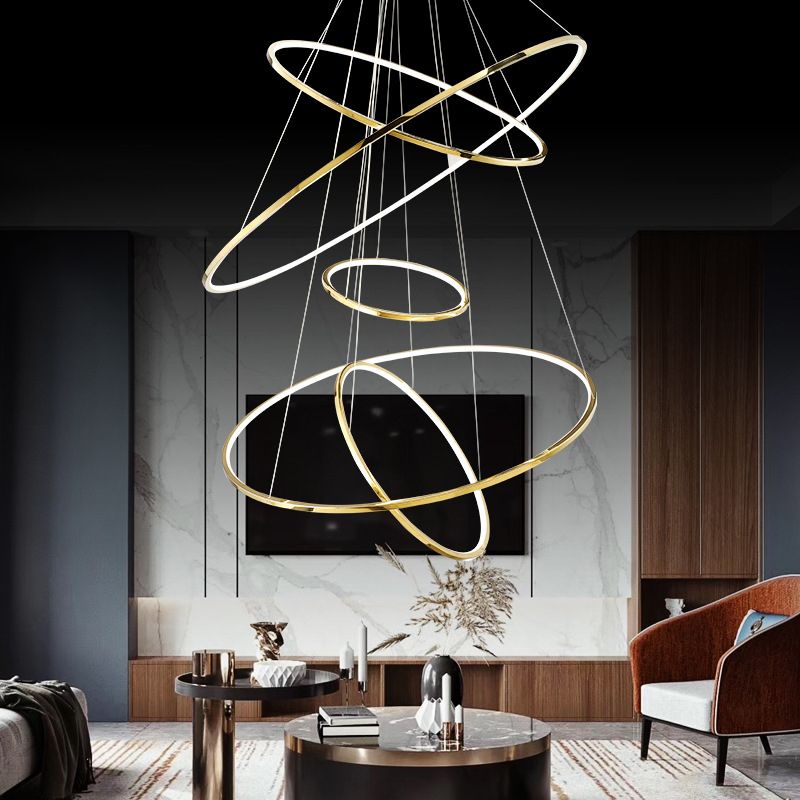Arisha Moderna Diseño Lámpara Colgante de Lujo Anilla Dorada