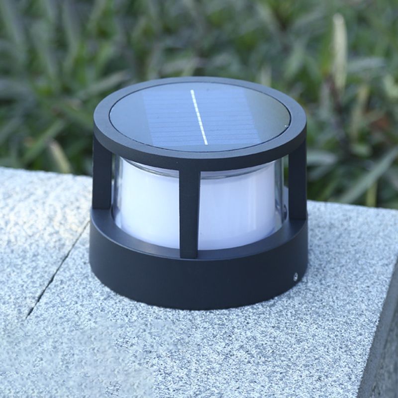 Riley Moderna Lámpara Exterior Metal Cubo/Cilindro, Negra