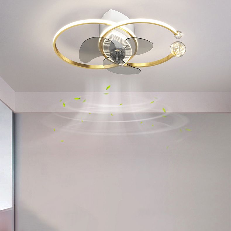 Arisha Ventilador de techo con Luz Doble-C 3 Palas, 2 Colores, Motor dc, ∅70CM