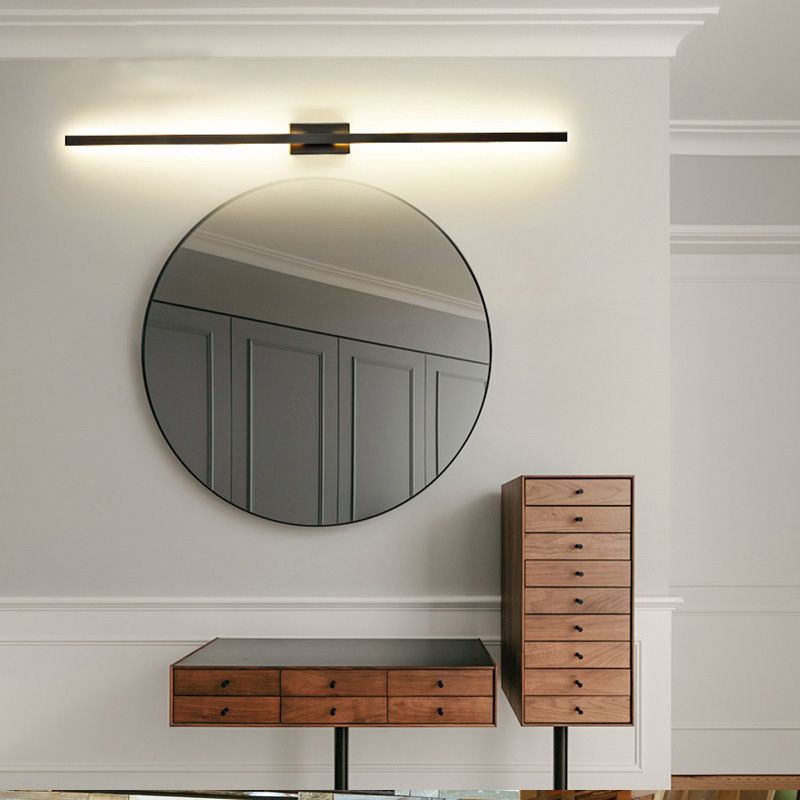 Leigh Moderno Minimalista Lineal Metal Aplique de Pared Negro