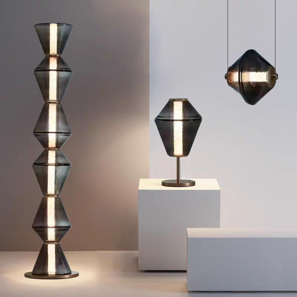 Evette Moderna Metal/Vidrio Diseño Lámpara Colgante/Lámpara de Pie/Mesa,Negra