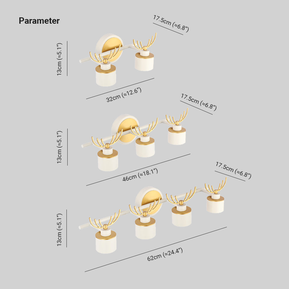 Leigh Nórdico Metal/Acrílico Ciervo Aplique de Pared Para Espejo Blanco
