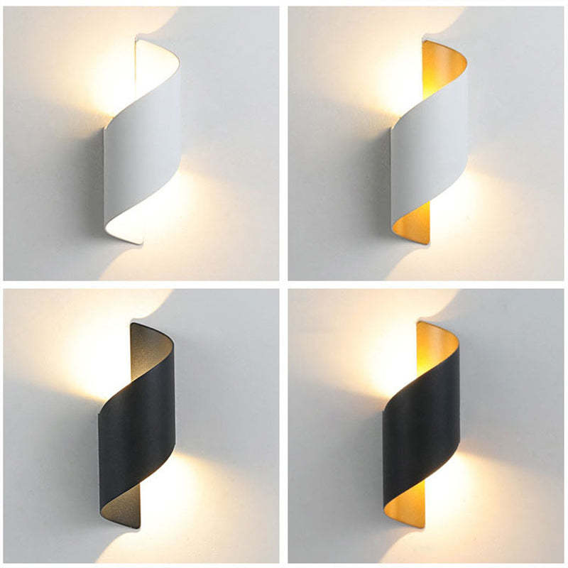 Orr Moderno Diseño Metal/Acrílico LED Aplique de Pared Blanco/Negro/Dorado