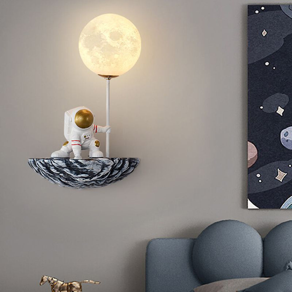 Fateh Lindo Astronaut Metal LED Aplique de Pared Blanco