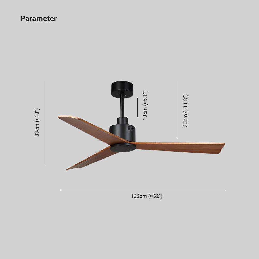 Haydn Ventilador de Techo 3 Palas Negro, Metal & Plástico ABS, Motor dc, ∅132CM