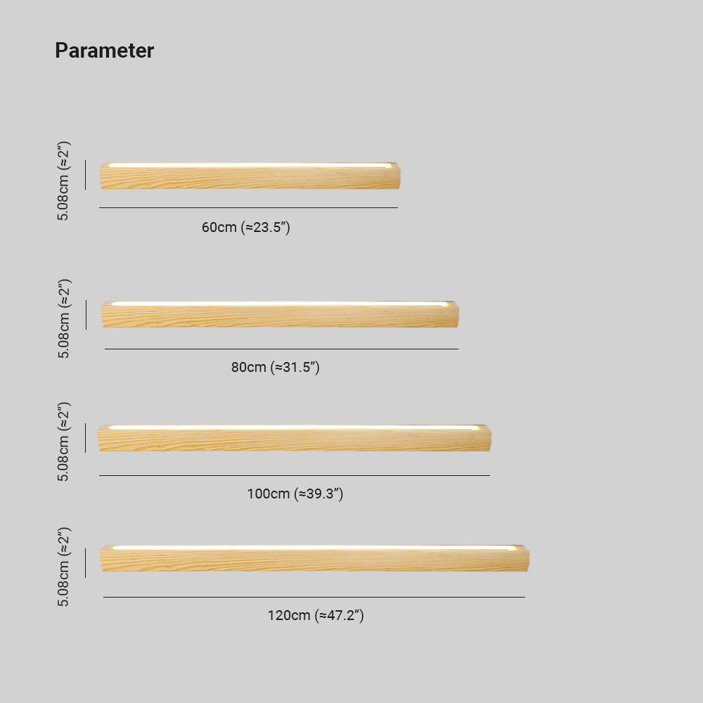 Ozawa Minimalista Lineal LED Madera Aplique de Pared Marrón/Madera