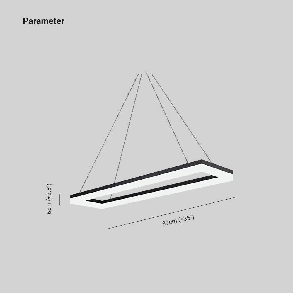 Bouvet Moderna Minimalista Rectangular Lámpara Colgante Negra