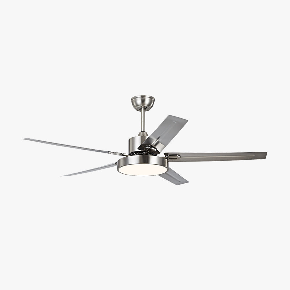 Haydn Ventilador de techo con Luz Plata 5 Palas, Metal, Motor dc, ∅132CM