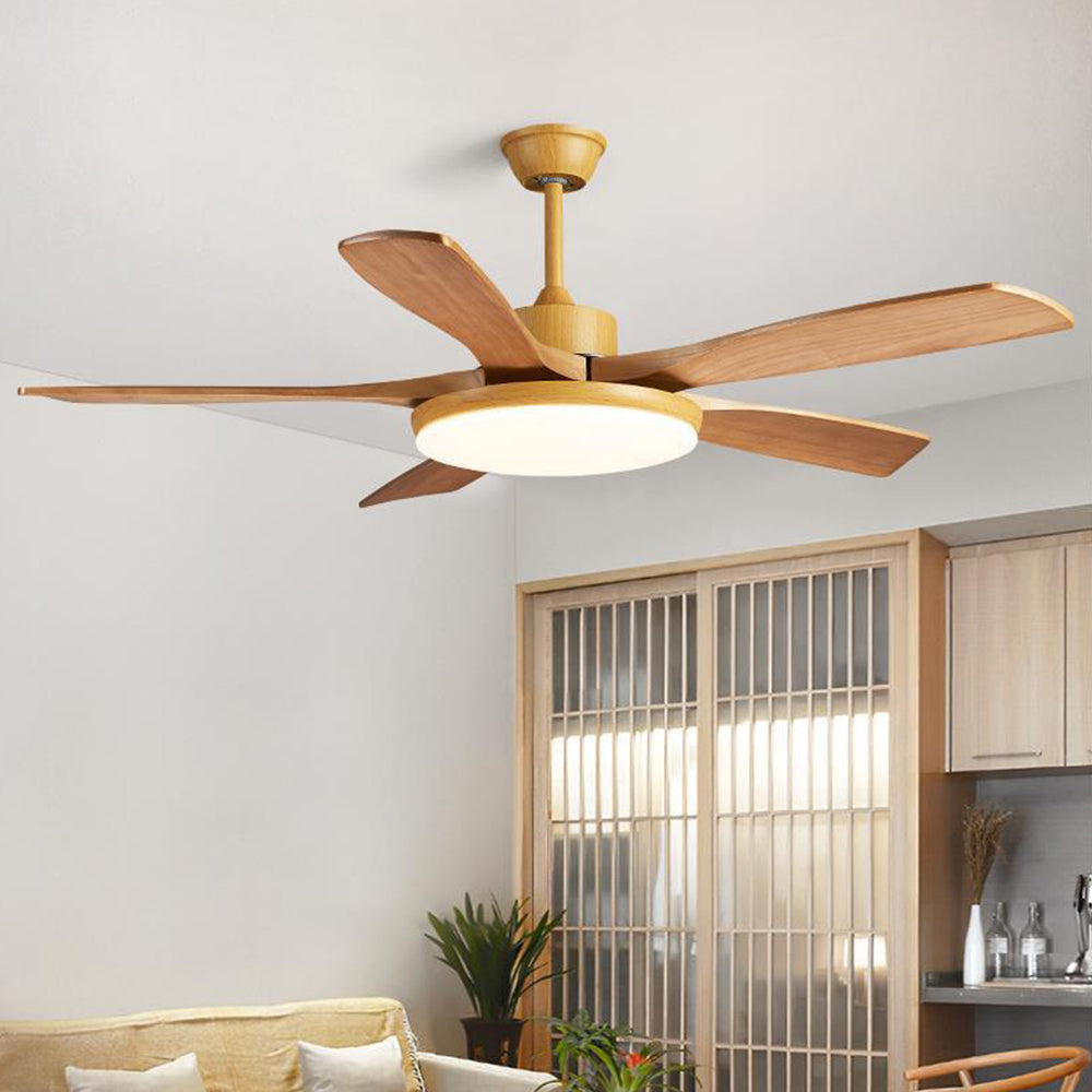 Haydn Ventilador de techo con Luz 5 Palas, 2 Colores, Metal & Madera, Motor dc, ∅132CM