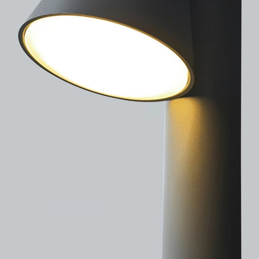 Pena Moderna Cilíndrica Metal Lámpara Exterior, Negro