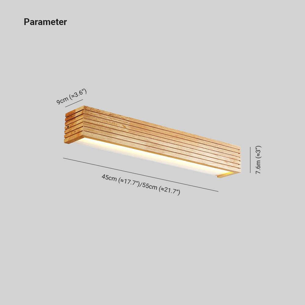 Ozawa Moderno Rectángulo Acrílico Aplique de Pared, Madera