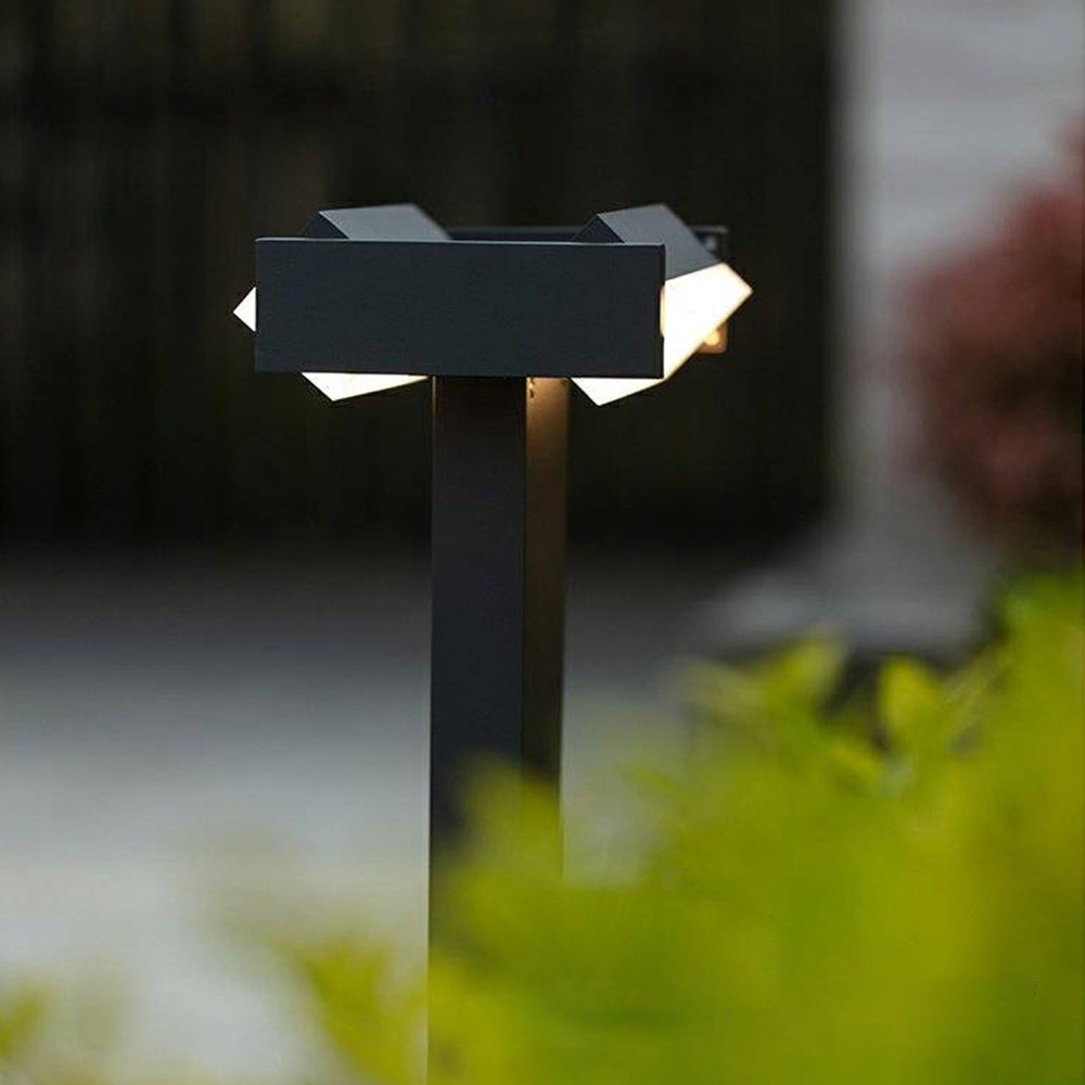 Pena Minimalista Columna Metal Lámpara Exterior Patio