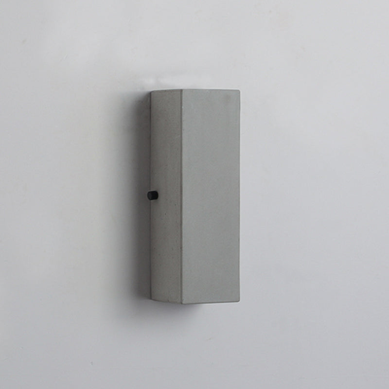 Auer Minimalista Rectangular Cemento Aplique de Pared Exterior, Blanco
