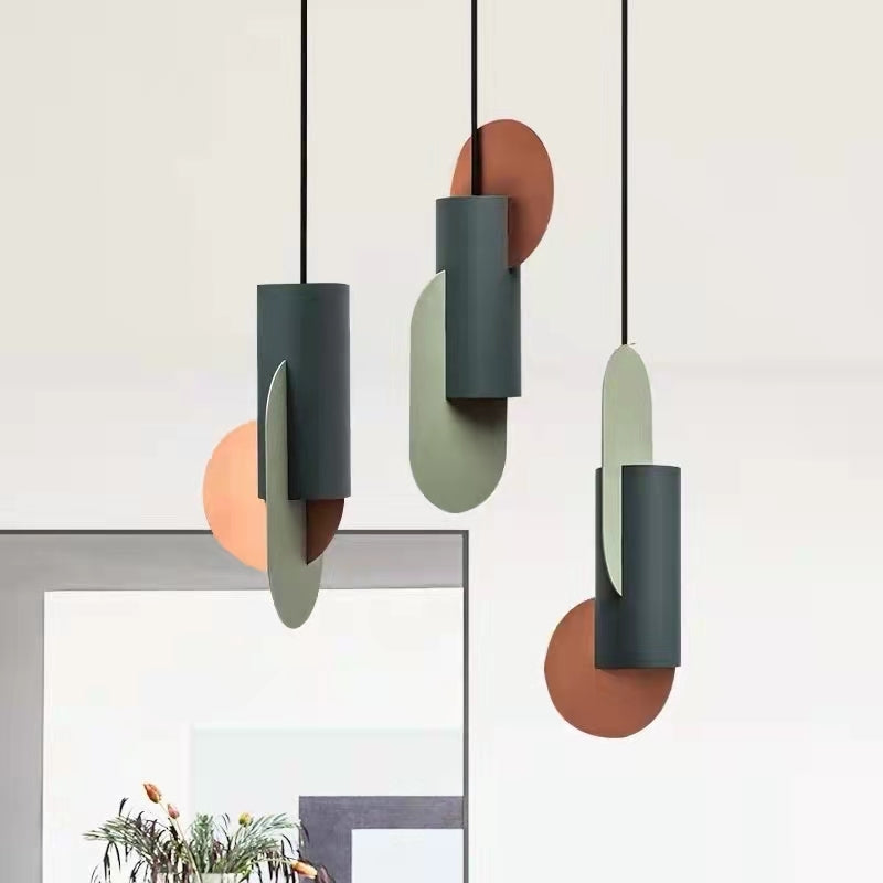 Morandi Minimalista Irregular Metal Lámpara Colgante Verde