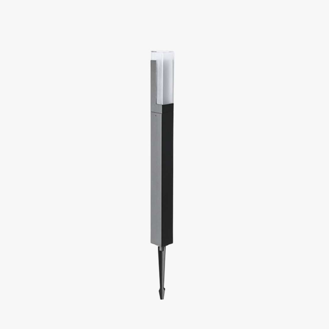 Pena Moderna Lámpara Solar Metal Exterior, Negra