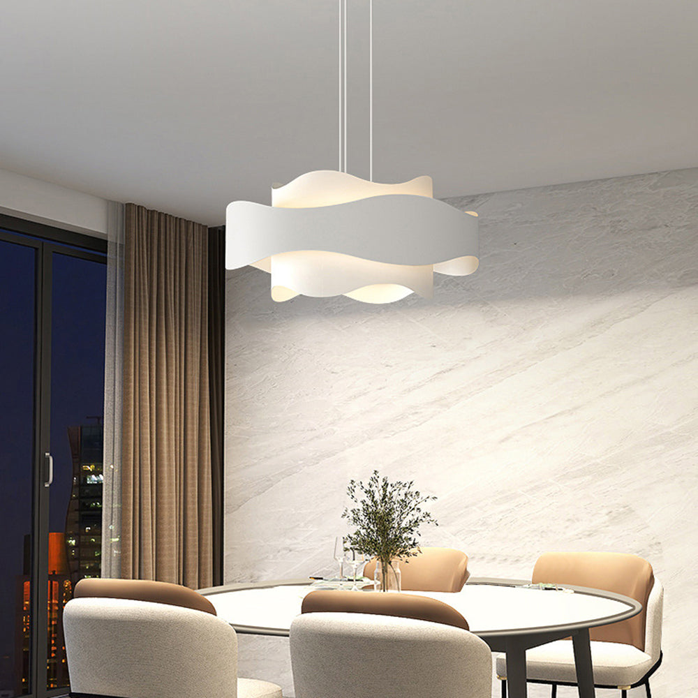 Bella Moderna Diseño Minimalista Metal Lámpara Colgante Blanca