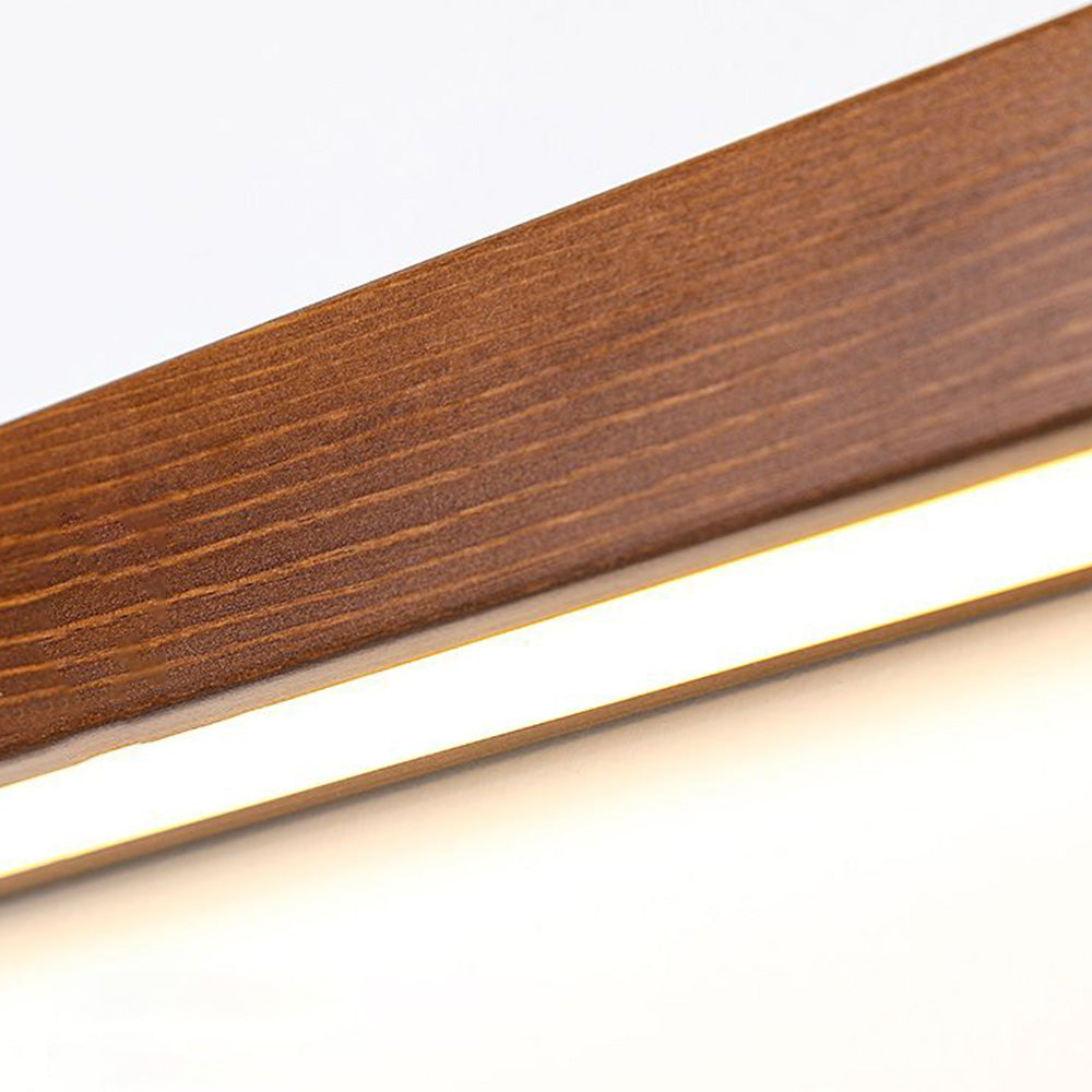 Ozawa Minimalista Lineal LED Madera Aplique de Pared Marrón/Madera