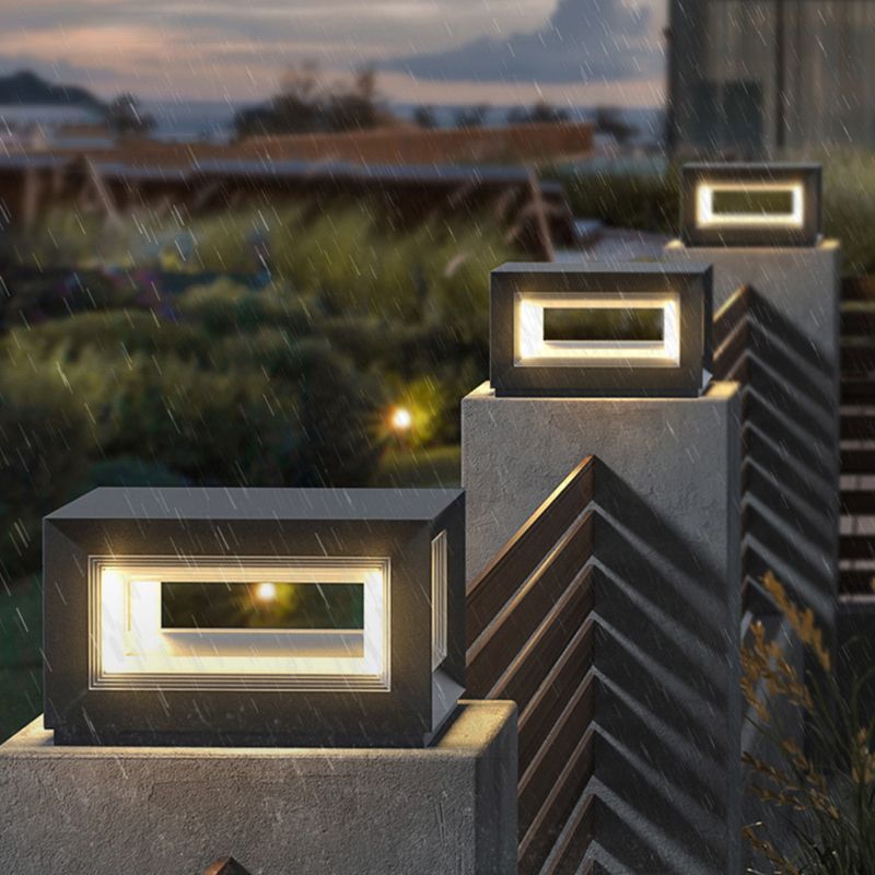 Riley Moderno Lámpara LED Exterior Cubo Metal Patio