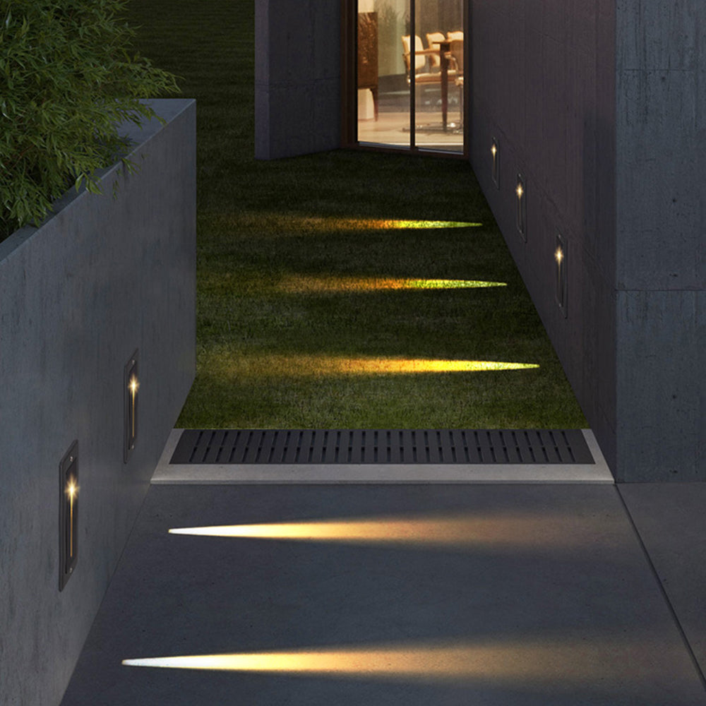 Orr Minimalista Rectangular Metal Aplique Exterior Patio