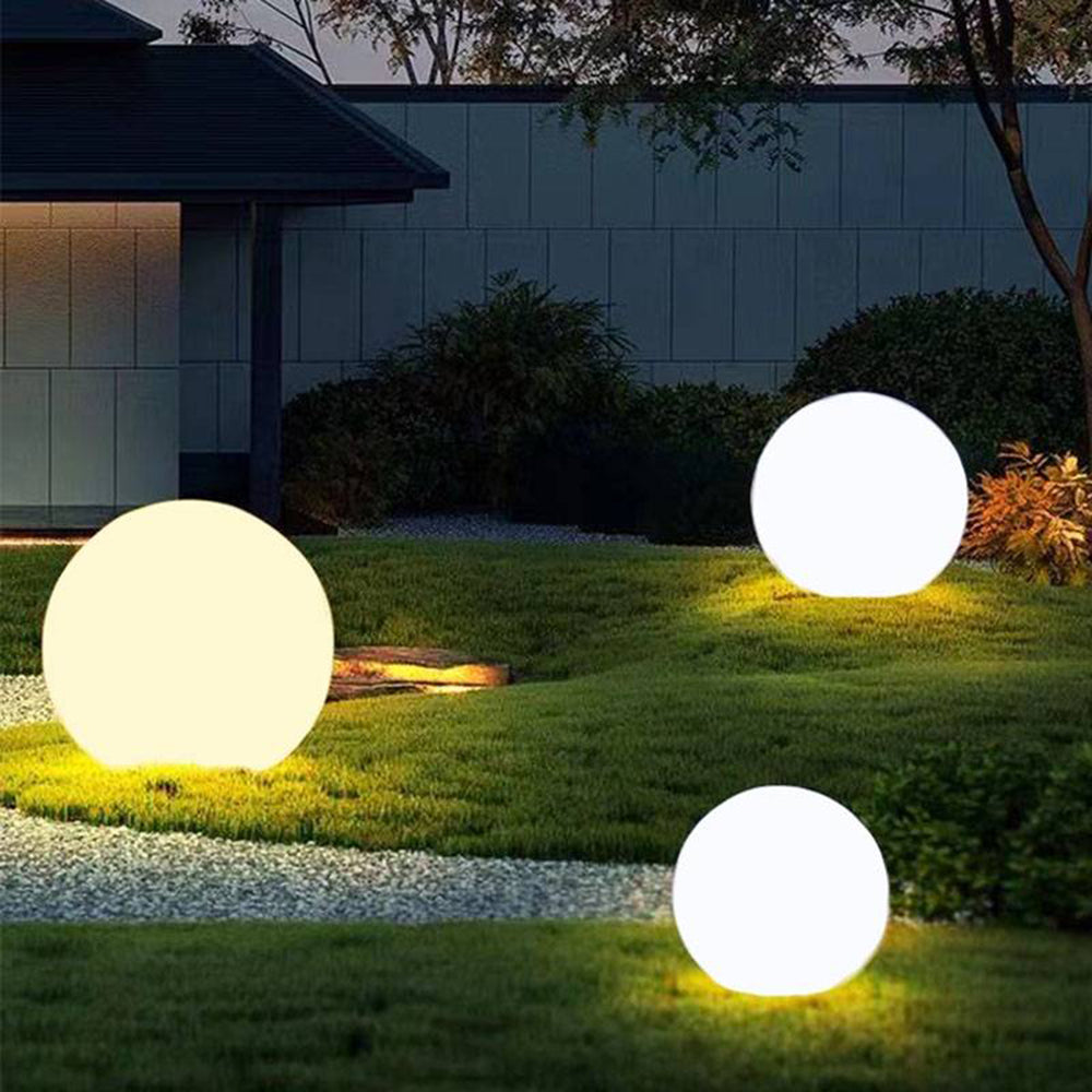 Elif Minimalista Bola LED Resina Lámpara De Pie Exterior Patio