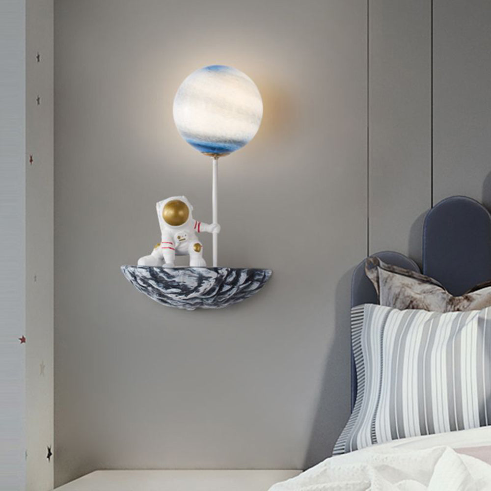 Fateh Lindo Astronaut Metal LED Aplique de Pared Blanco