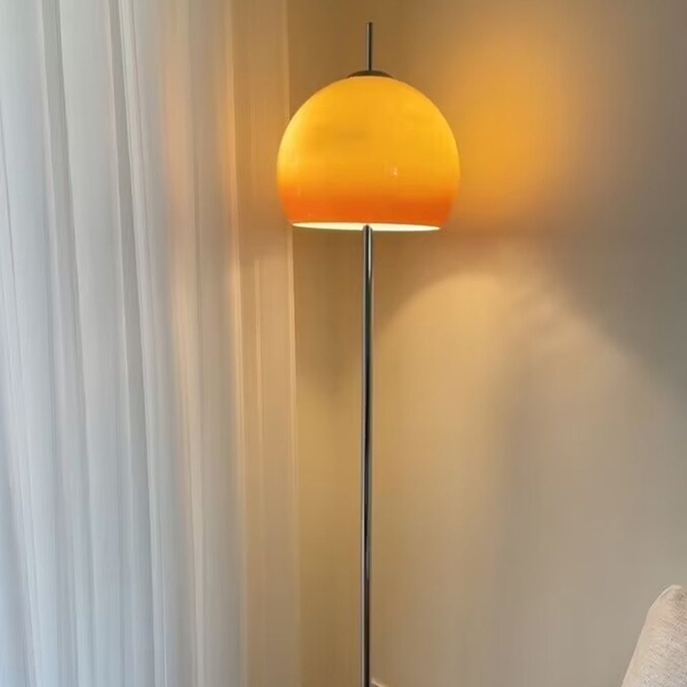 Salgado Moderna Semicircular Metal /Vidrio Lámpara de Pie Naranja