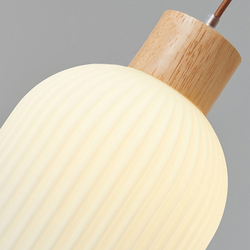 Ozawa Moderna Madera/Vidrio Lámpara Colgante Blanca