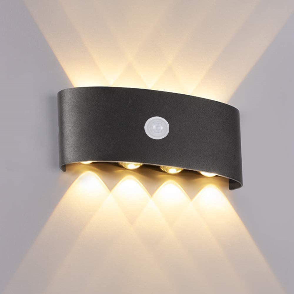 Orr Moderno Rectangular Metal LED Aplique de Pared Exterior Negro/Blanco