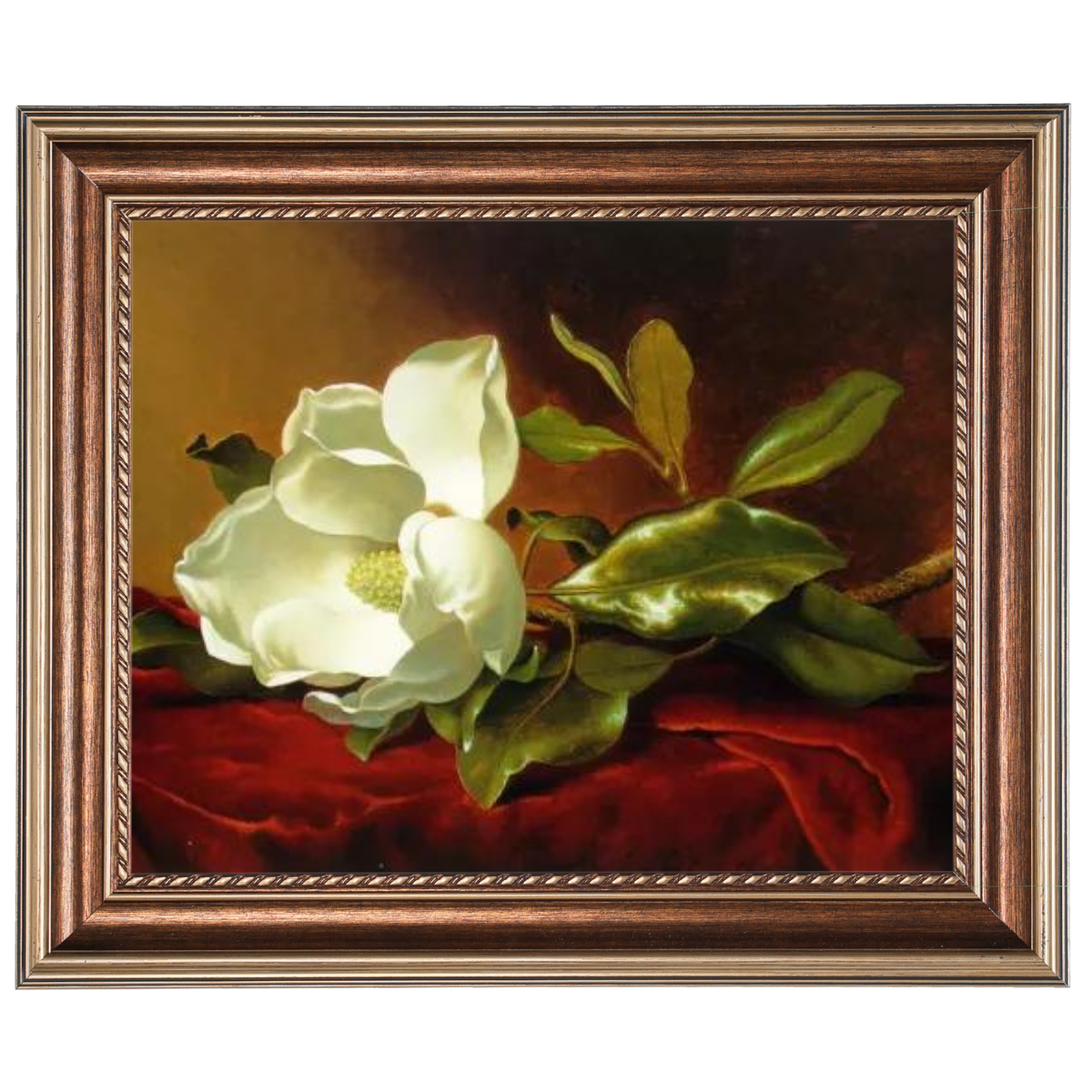 A Magnolia on Red Velvet- Decoración Romántica de Impresiones Artísticas de Pared Dormitorio