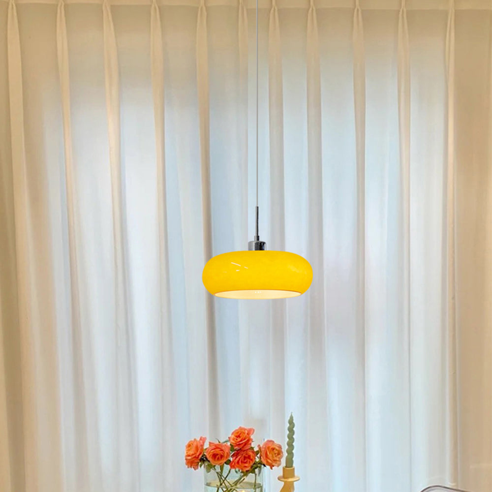 Hailie Moderna Minimalista Metal/Vidrio Lámpara Colgante Naranja/Blanca