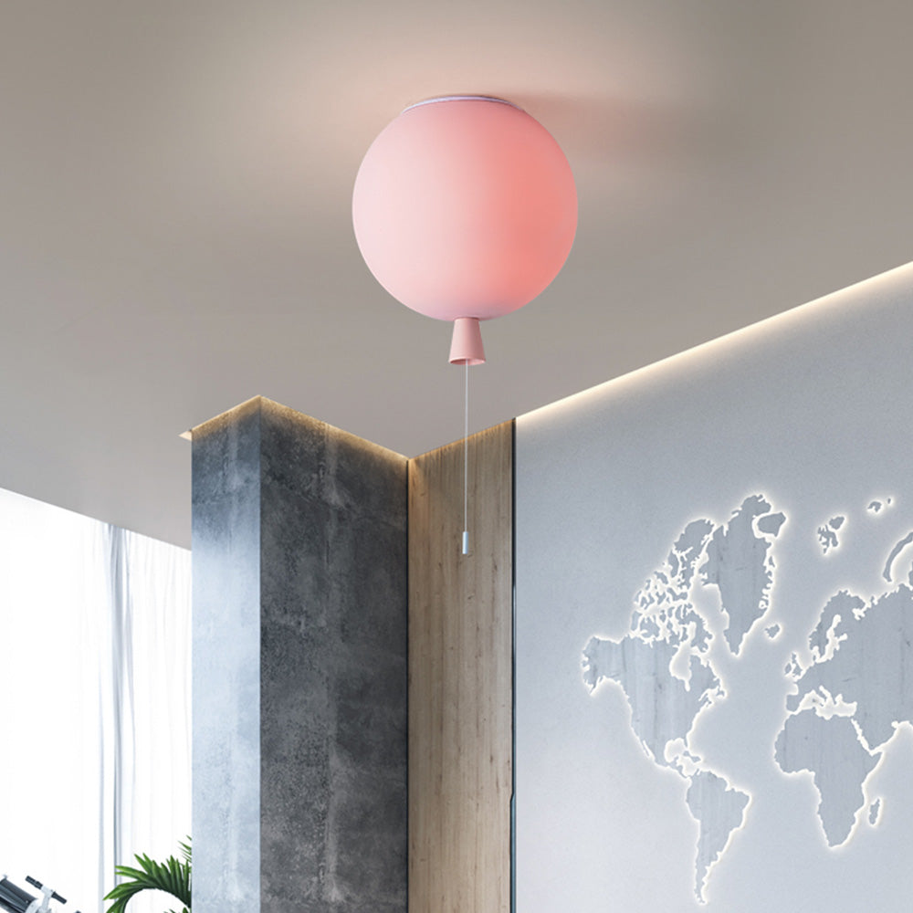 Fateh Diseño Globo Acrílico LED Lámpara de Techo Amarilla/Rosa/Blanca