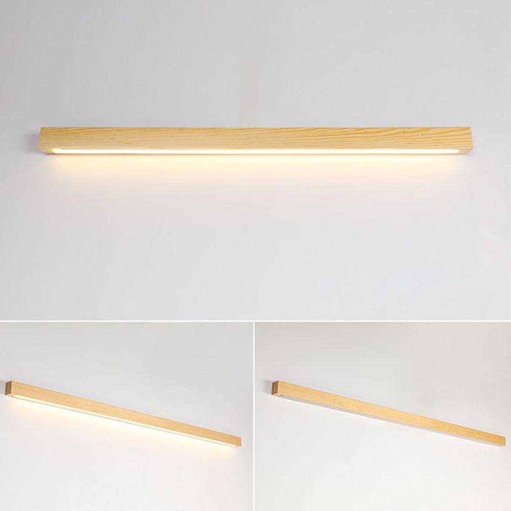 Ozawa Minimalista Lineal LED Madera Aplique de Pared Marrón/Madera