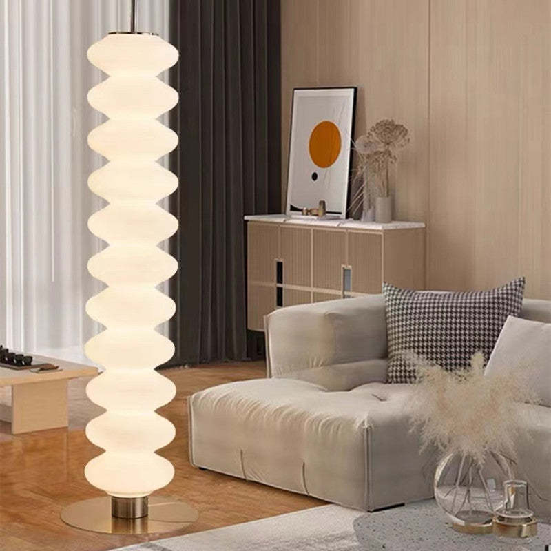Arisha Moderna Diseño Metal/Vidrio LED Lámpara de Pie Blanca