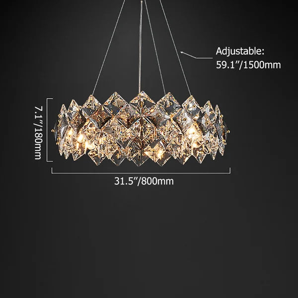 Marilyn Moderno 6-Luz Tiered Crystal Lámparas de Araña With Ajustable Cables