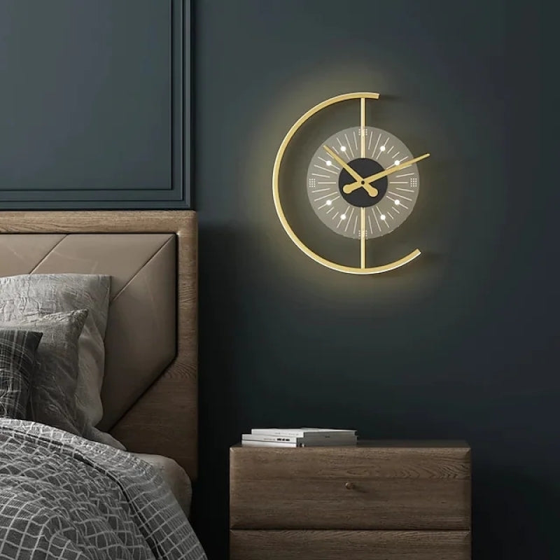 Nielsen Decorativo Reloj Metal/Acrílico Aplique de Pared Dorado