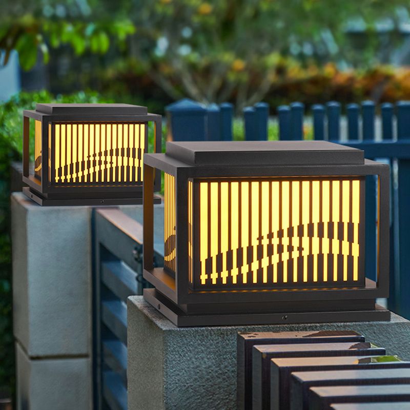 Riley Retro Lámpara Exterior LED Cubo Metal Patio Jardín