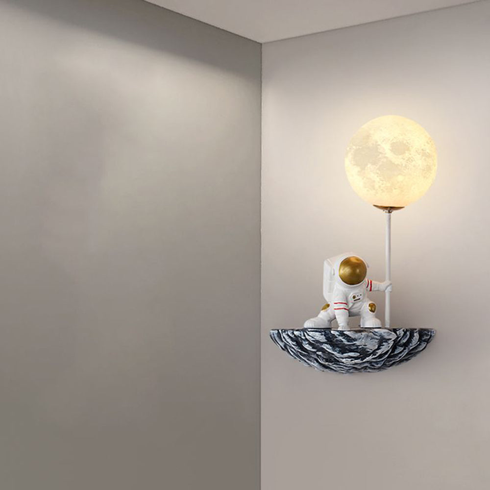 Fateh Lindo Astronaut Metal LED Aplique de Pared Blanco