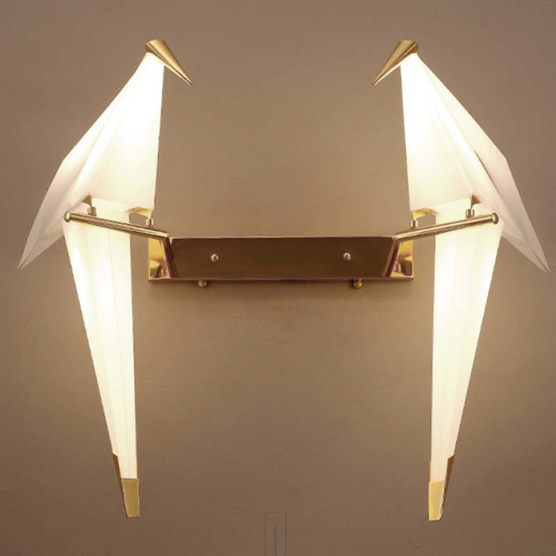 Clifford Art Déco Pájaro Metal/Acrílico LED Aplique de Pared Blanco