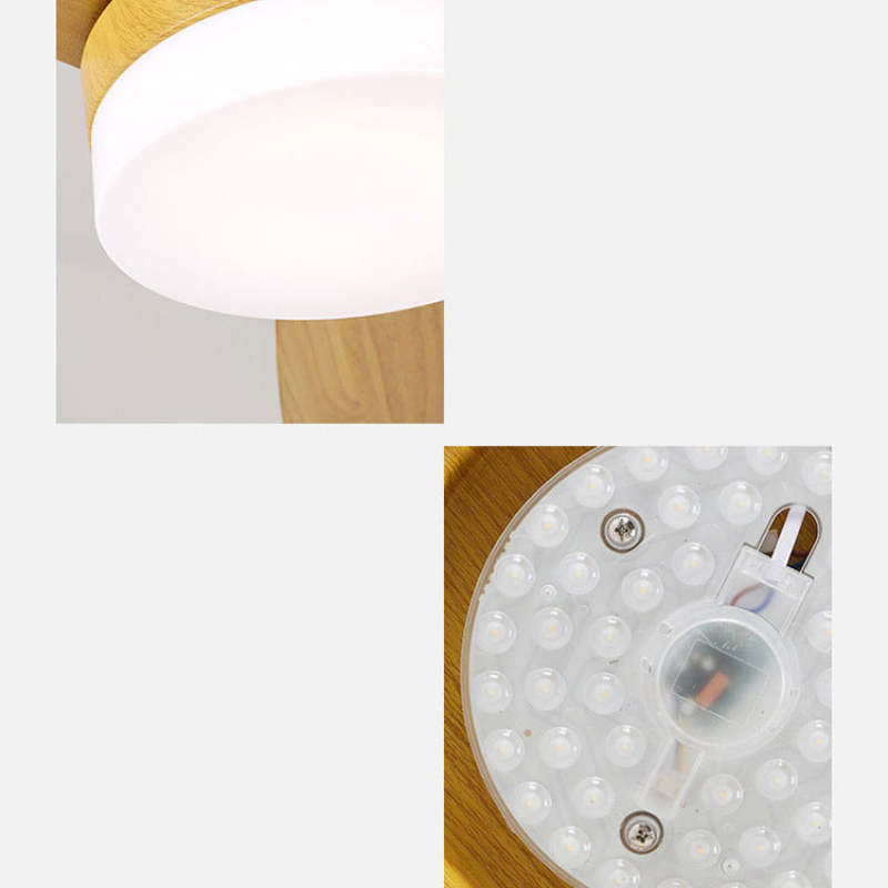 Ozawa Ventilador de techo con Luz Madera 3 Palas, 2 Colores, Motor dc, ∅110CM