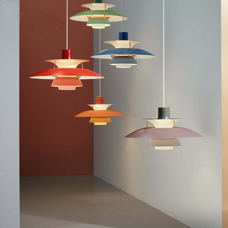 Morandi Diseño Sombrilla Metal Lámpara Colgante, MultiColores