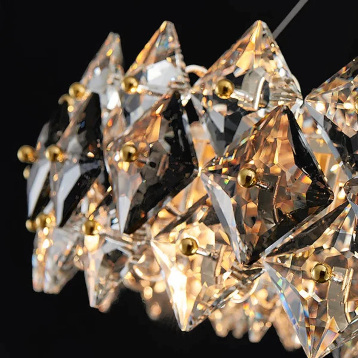 Marilyn Moderno 6-Luz Tiered Crystal Lámparas de Araña With Ajustable Cables