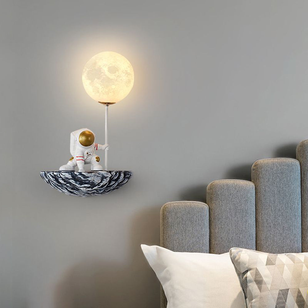 Fateh Lindo Astronaut Metal LED Aplique de Pared Blanco